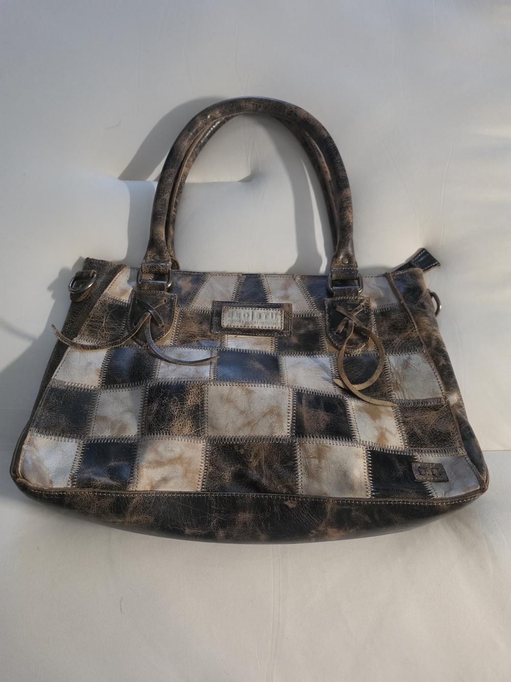 BedStu Rockababy Checkered Leather Bag Excellent Condition